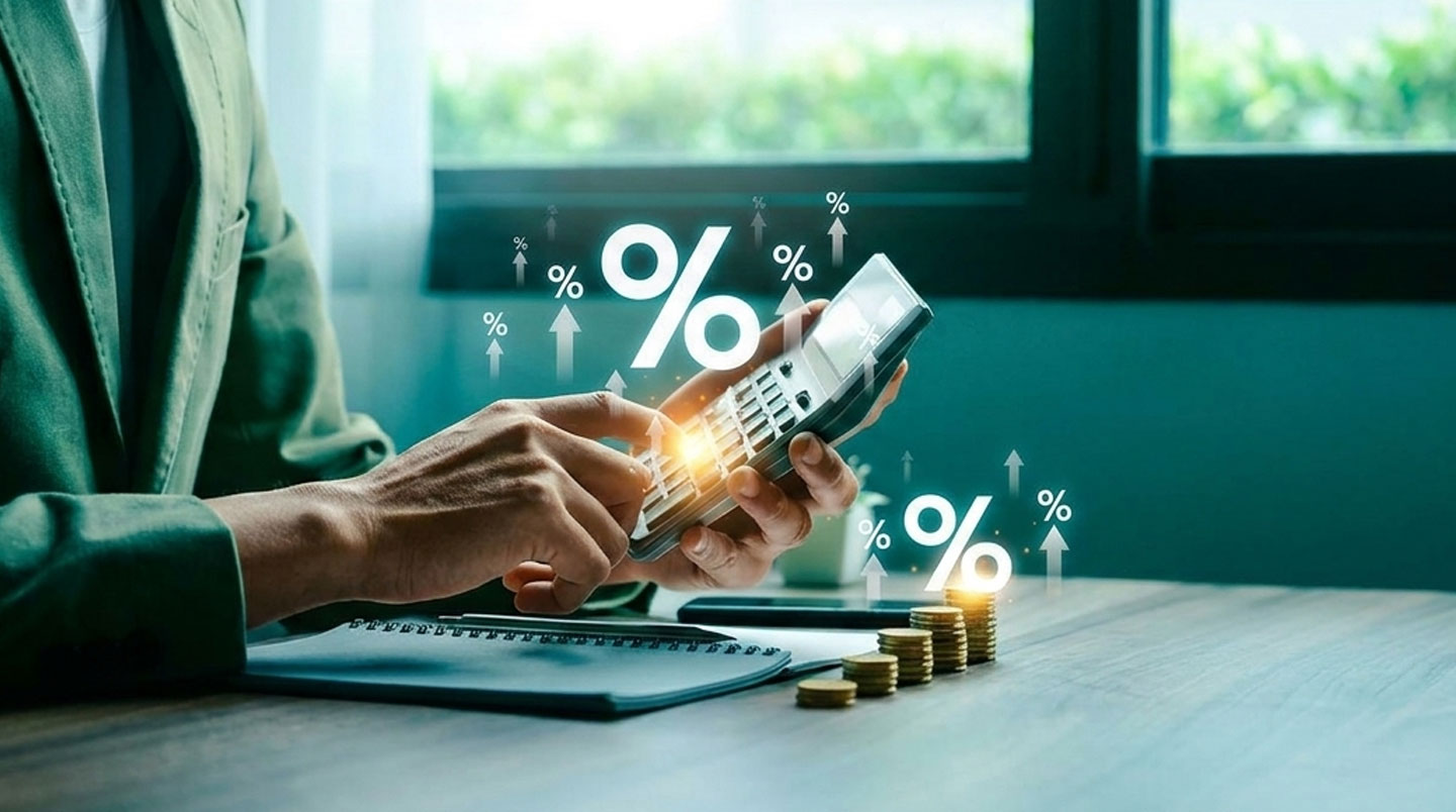Femme d'une cinquantaine d'années assise à un bureau lumineux, regardant un graphique de performance financière imprimé, stylo à la main