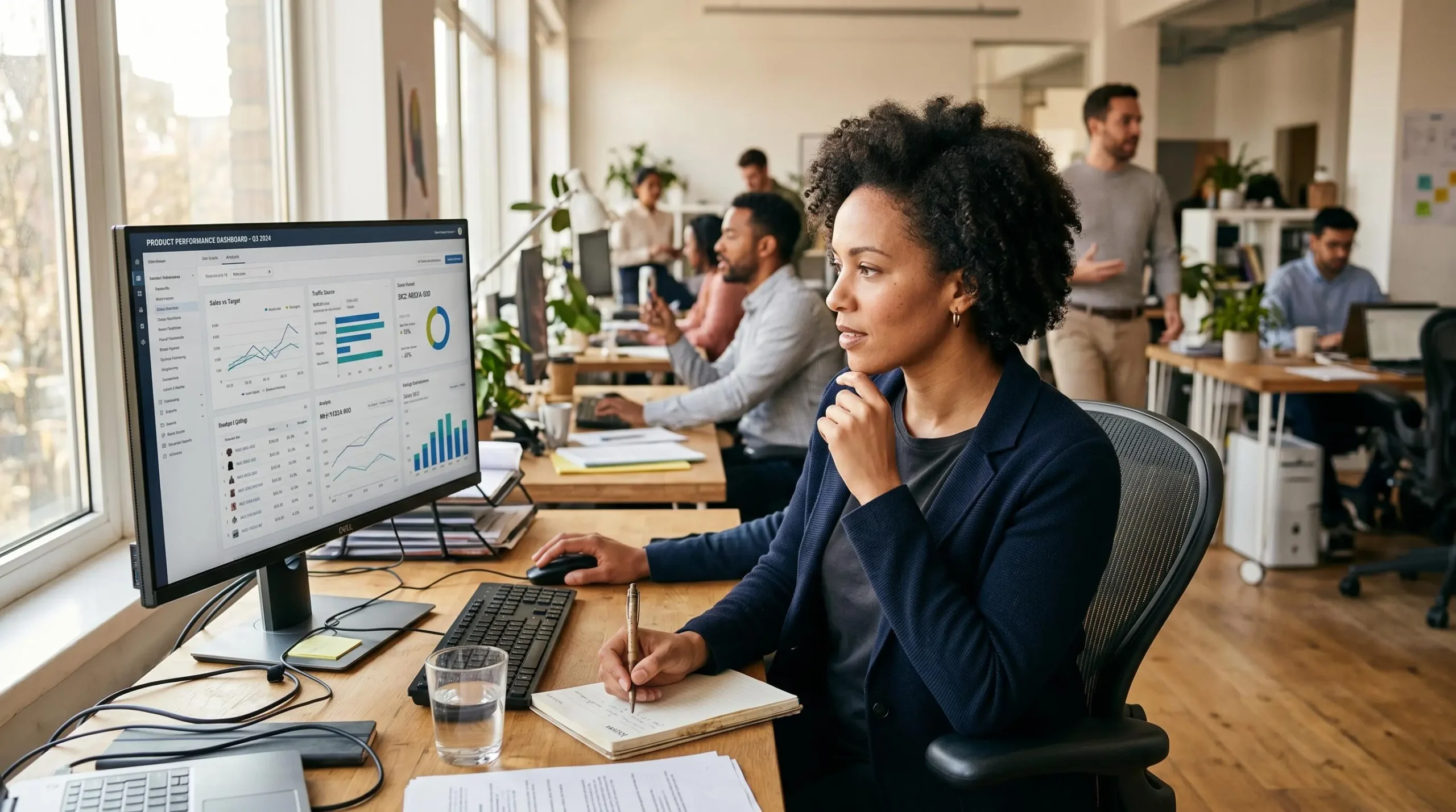 Responsable e-commerce consultant un tableau de bord de gestion de catalogue produits sur plusieurs canaux